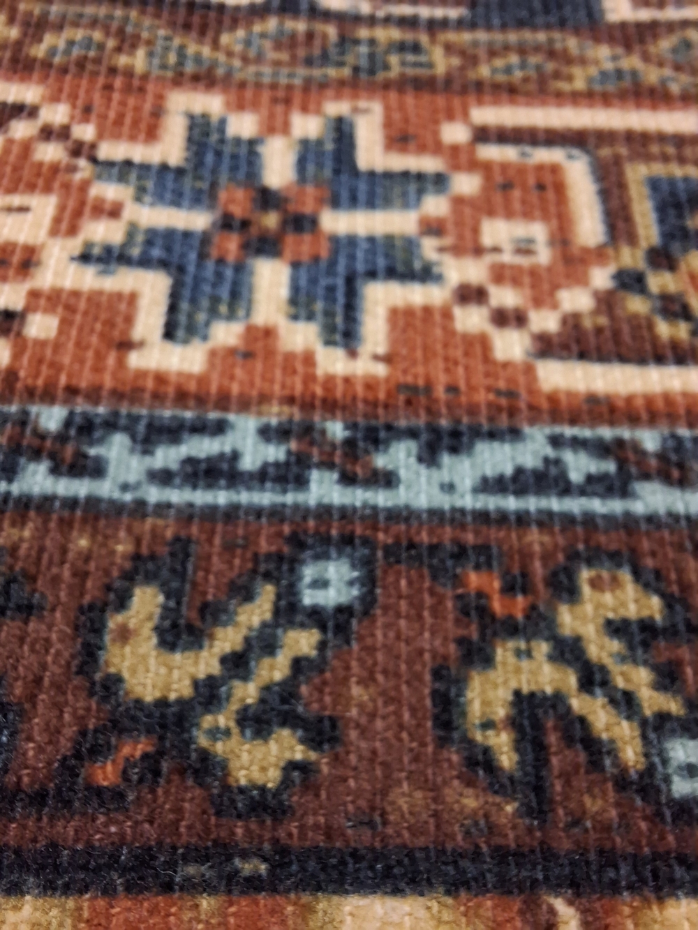 Persian-Style Gold and Navy Bedspread - Unbranded